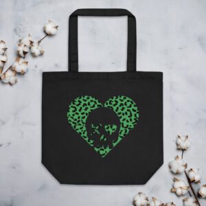 bolso-algodon-organico-corazon-calavera-leopardo-verde