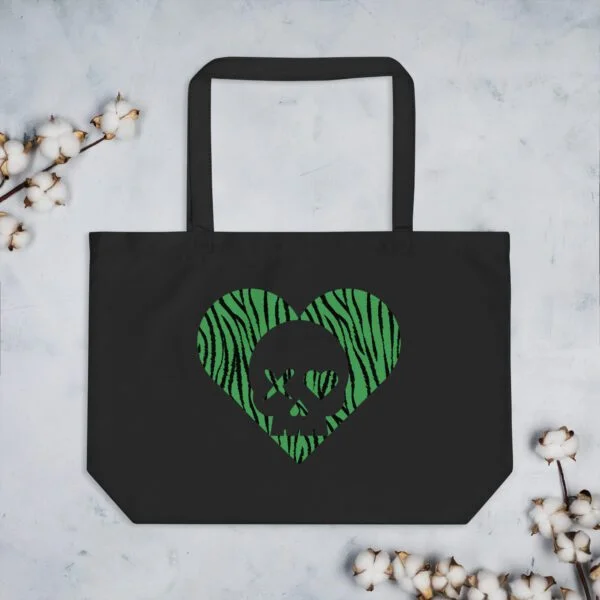 bolso-grande-algodon-organico-corazon-calavera-cebra-verde