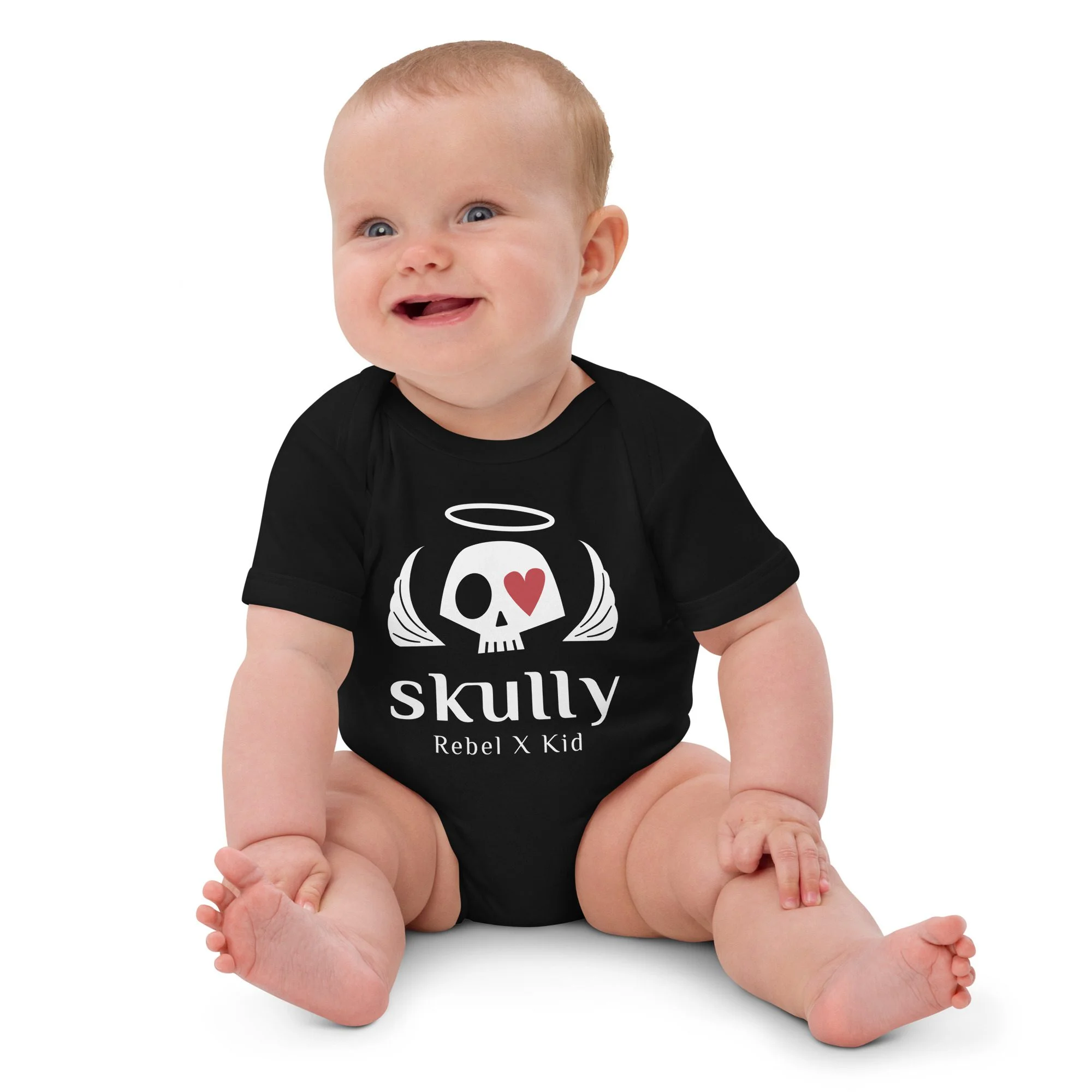Body bebé calavera negro Skully Rebel Kid - Imagen 2