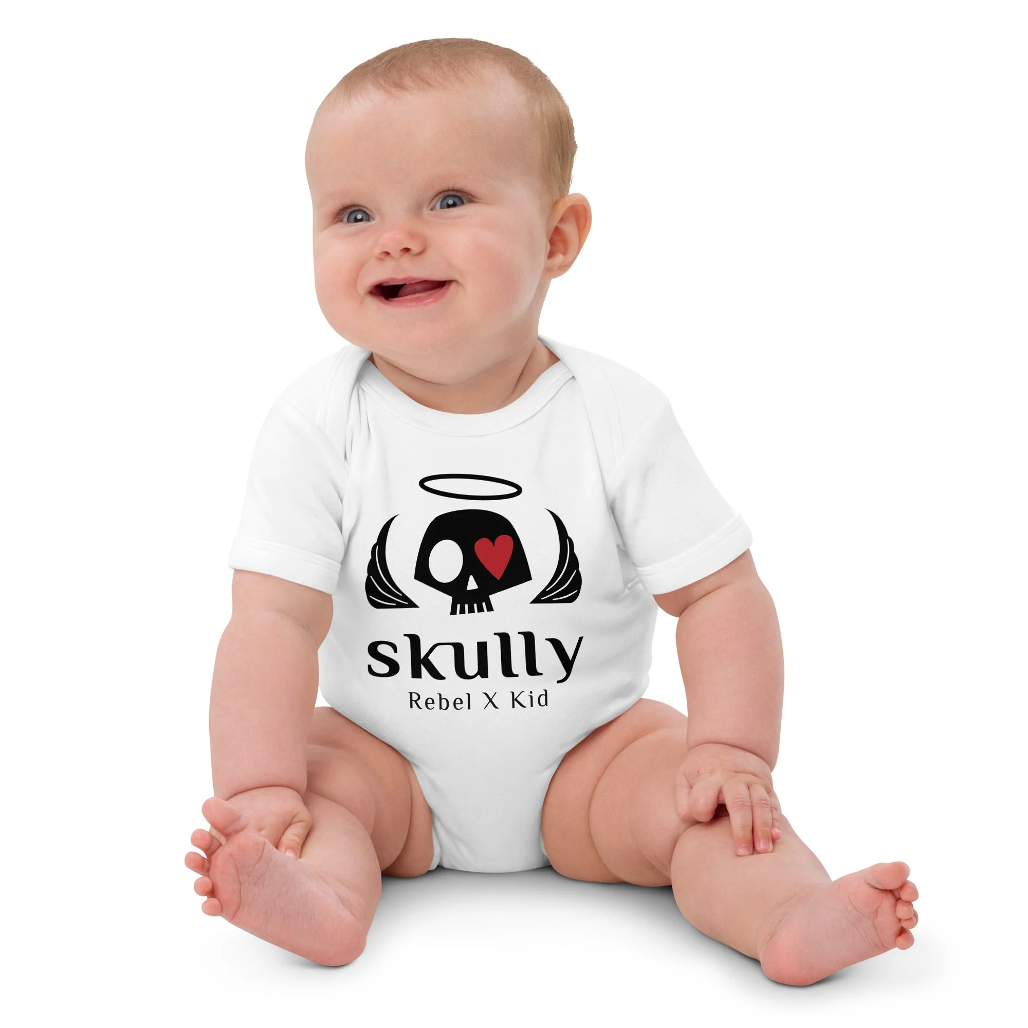 Body bebé calavera blanco Skully Rebel Kid - Imagen 2