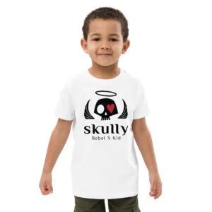 Camiseta calavera niño blanca Skully Rebel Kid