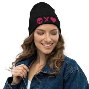 gorro-algodon-organico-calavera-rosa