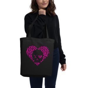 Bolso ecológico corazón calavera leopardo rosa