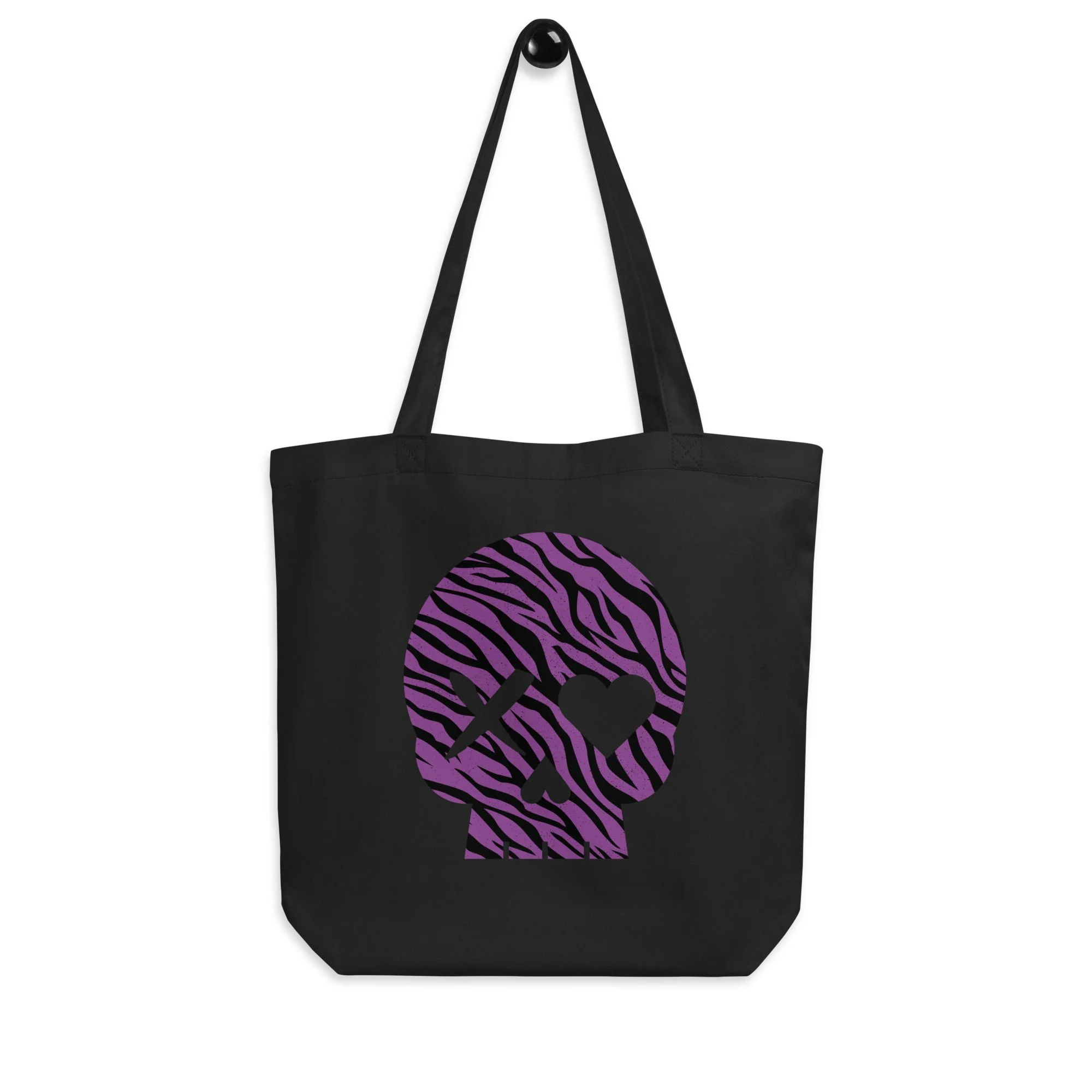Bolso ecológico calavera cebra morada - Imagen 4