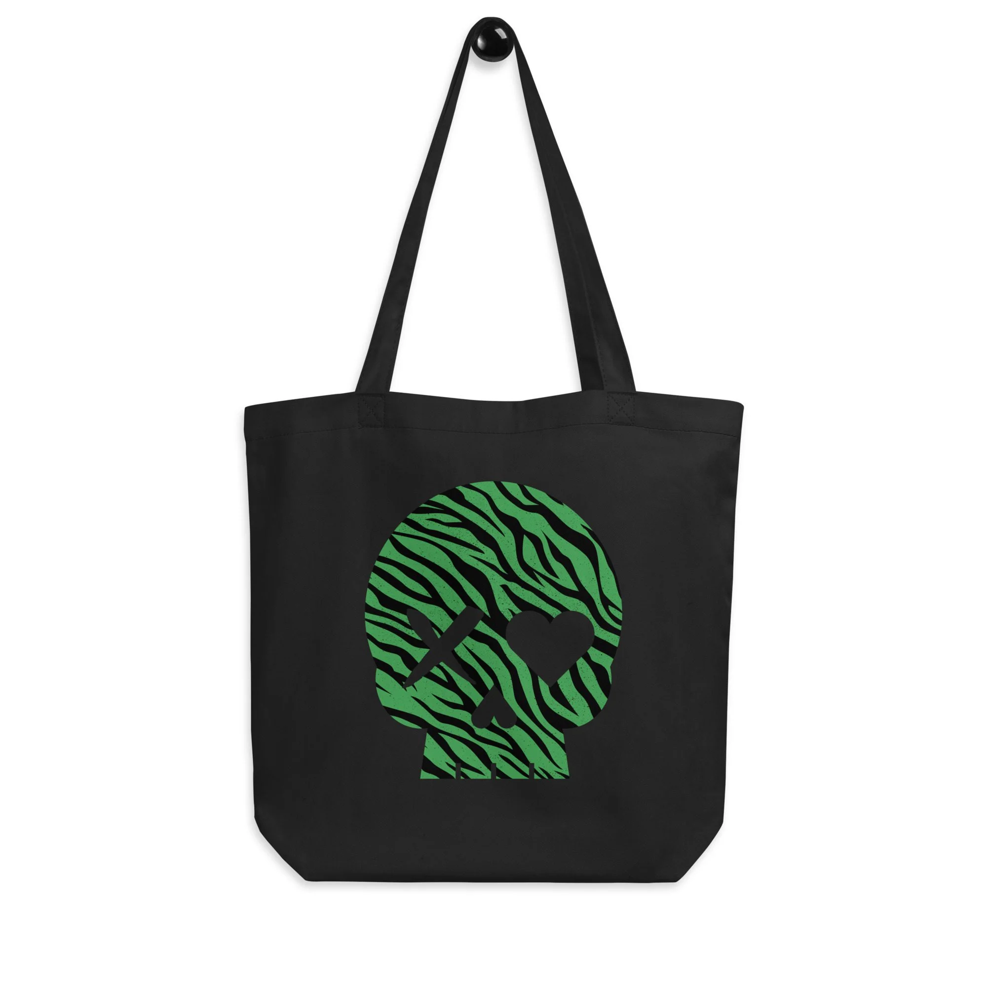 Bolso ecológico calavera cebra verde - Imagen 4