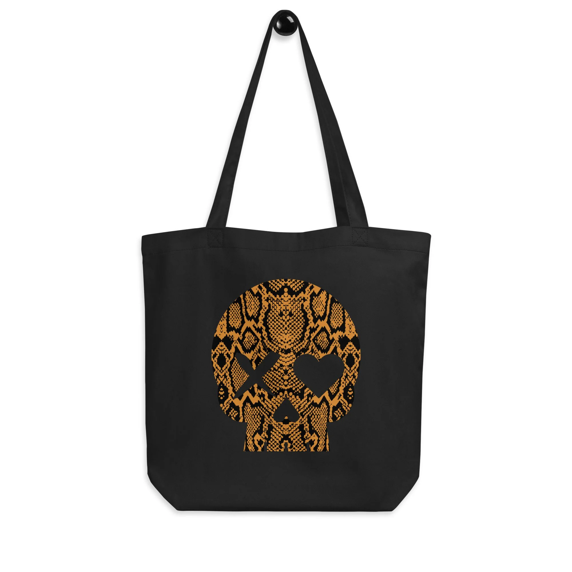Bolso ecológico calavera serpiente naranja - Imagen 4