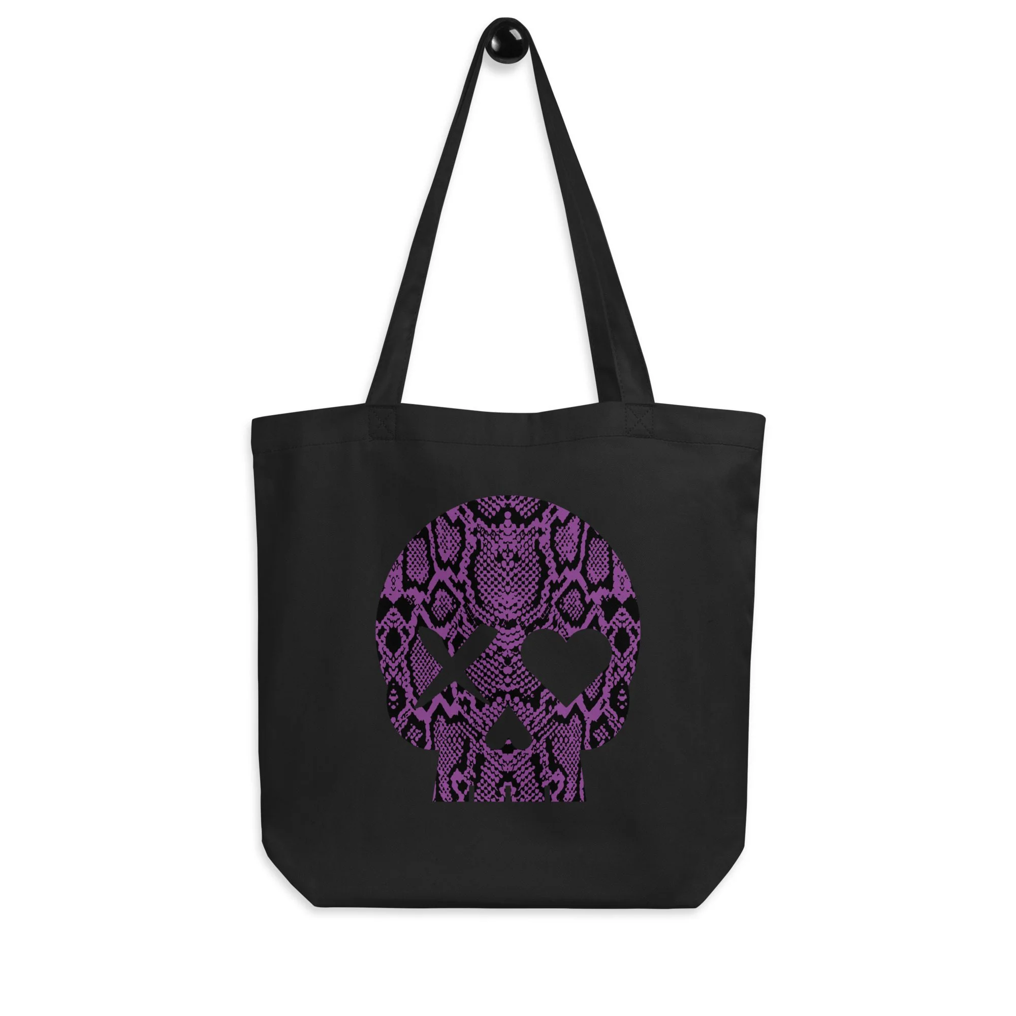 Bolso ecológico calavera serpiente morada - Imagen 4