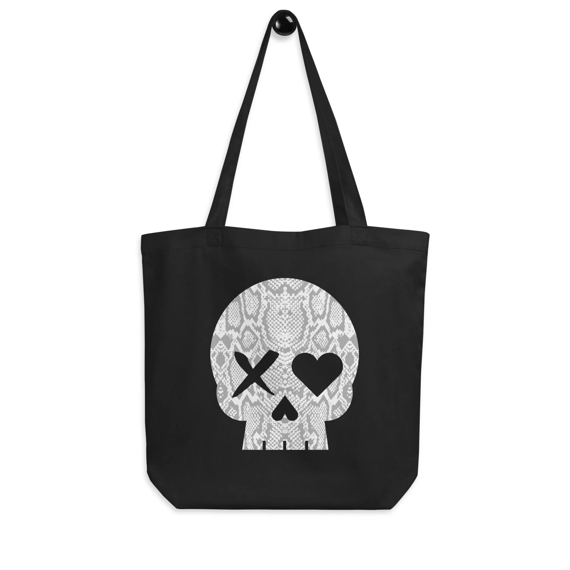 Bolso ecológico calavera serpiente gris - Imagen 4