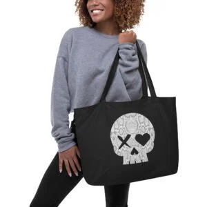 Bolso ecológico grande calavera serpiente gris