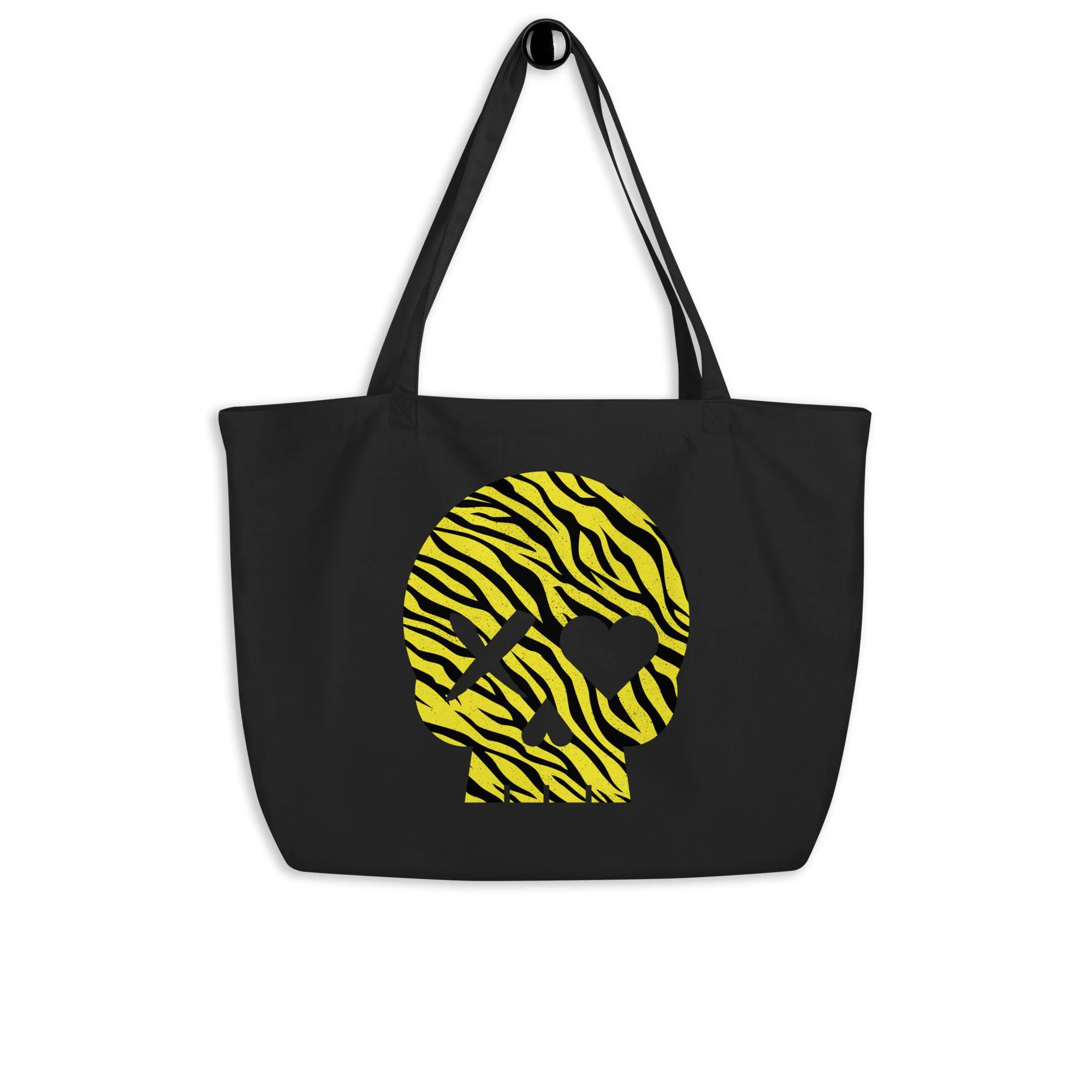 Bolso ecológico grande calavera cebra amarilla - Imagen 4
