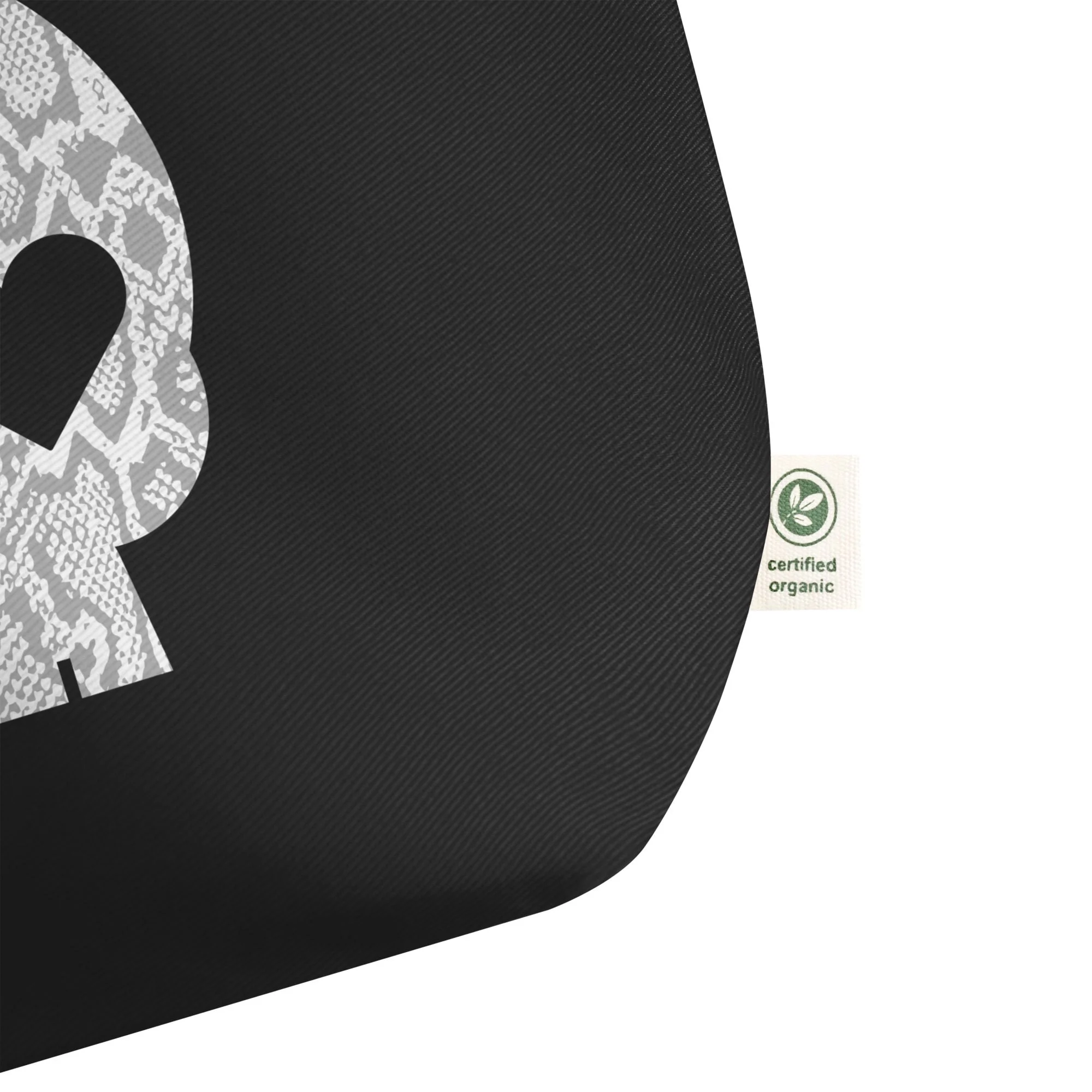 Bolso ecológico grande calavera serpiente gris - Imagen 4