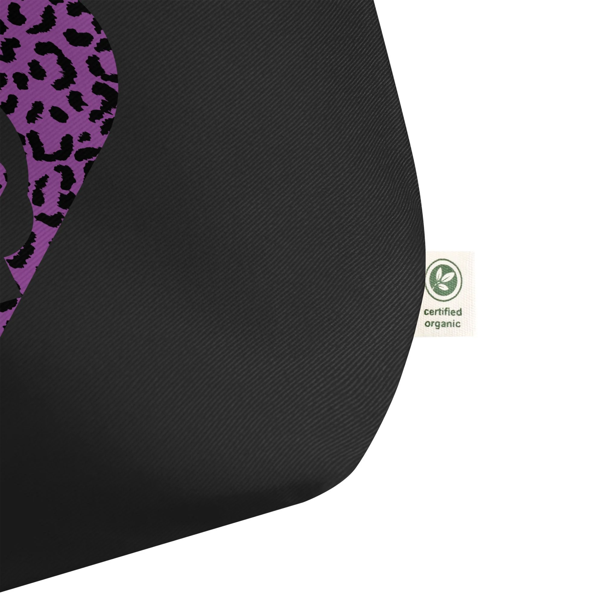 Bolso ecológico grande corazón calavera leopardo morado - Imagen 3