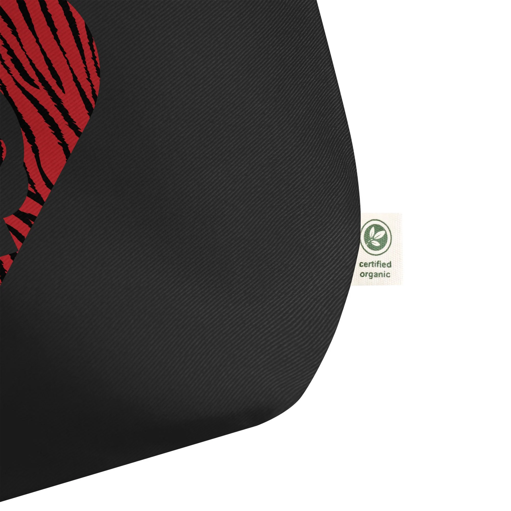 Bolso ecológico grande corazón calavera cebra rojo - Imagen 3