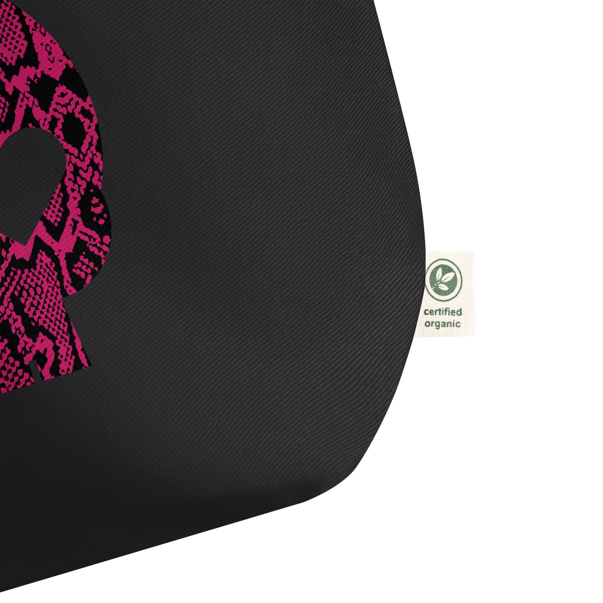 Bolso ecológico grande calavera serpiente rosa - Imagen 3
