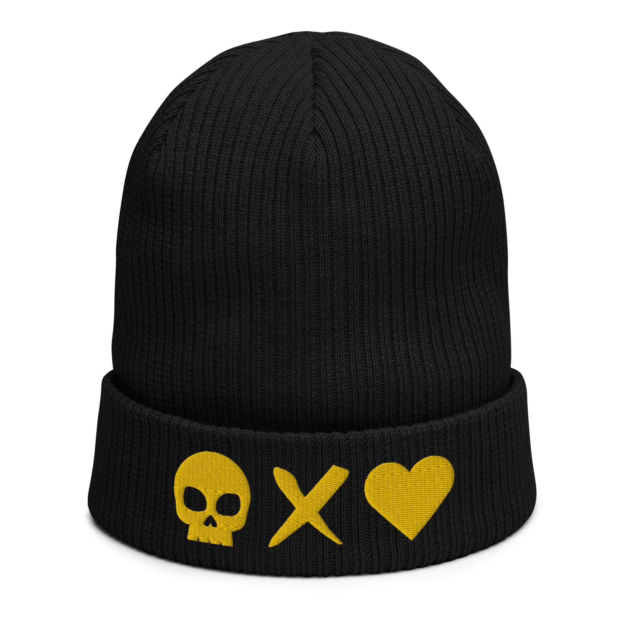 Gorro calavera x corazón amarillo - Imagen 4