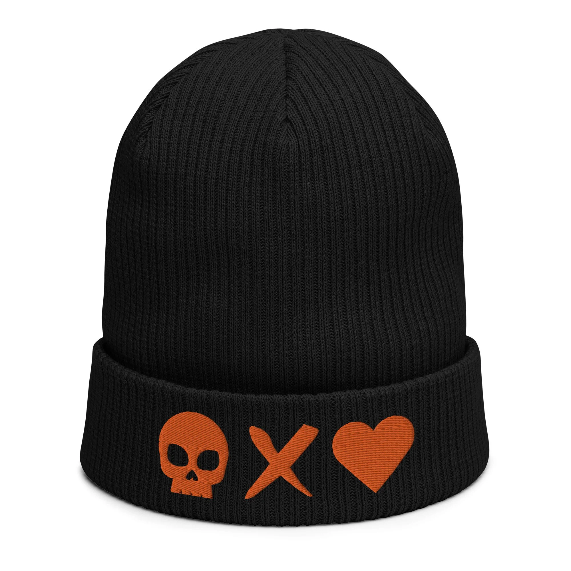 Gorro calavera x corazón naranja - Imagen 4