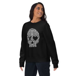 Sudadera unisex calavera serpiente gris