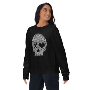 Sudadera unisex calavera serpiente gris