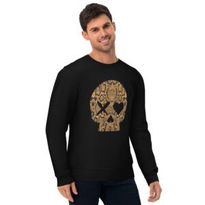 Sudadera unisex calavera serpiente naranja