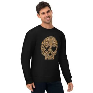 Sudadera unisex calavera serpiente naranja