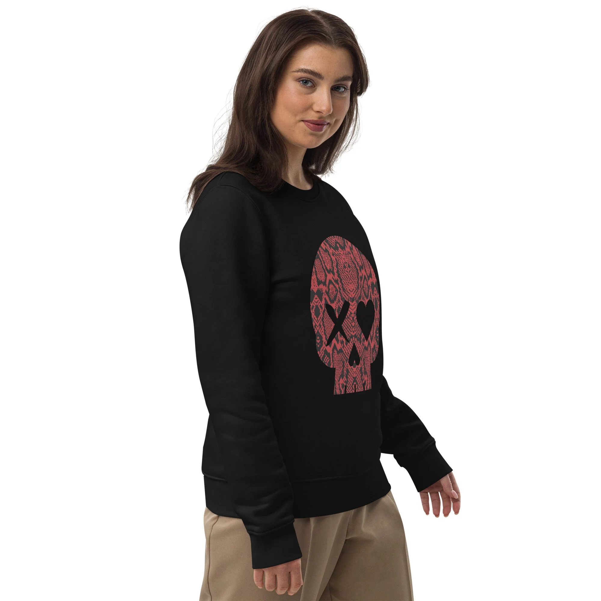 Sudadera unisex calavera serpiente roja - Imagen 2