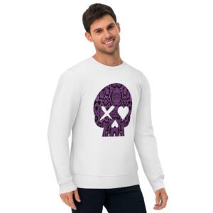 Sudadera unisex calavera serpiente morada