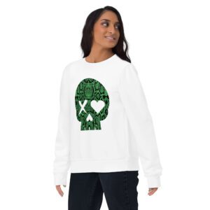 Sudadera unisex calavera serpiente verde