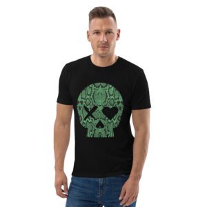 camiseta unisex calavera serpiente verde