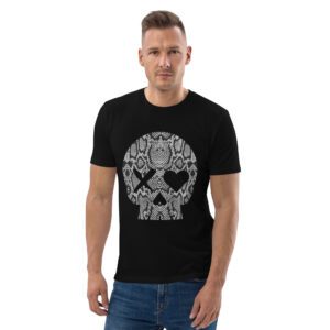 camiseta unisex calavera serpiente gris