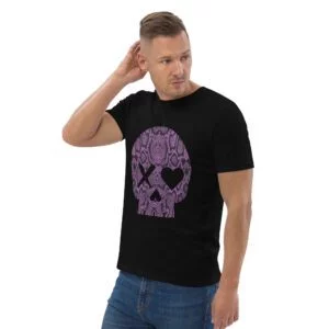 camiseta unisex calavera serpiente morada