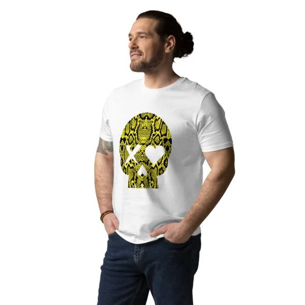 camiseta unisex calavera serpiente amarilla - Imagen 4